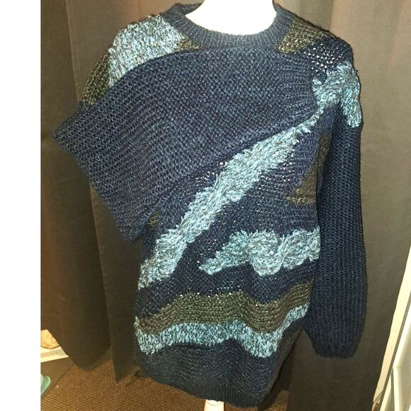 SALE! Christmas UGLY SWEATER! Street Scenes 80s Geometrics Pullover Men's MED - Picture 8 of 11